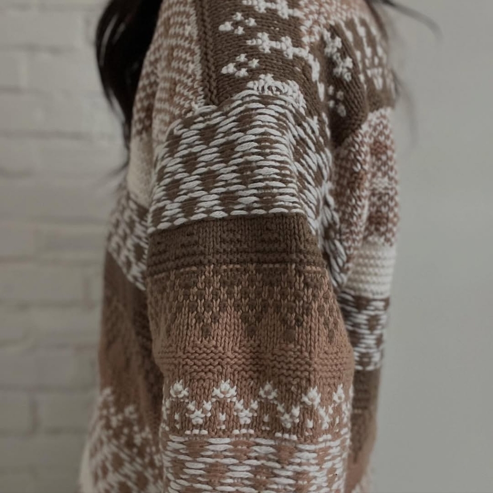 🤎🤍 Wilfred Free Nordic Merino Cotton Blend Crewneck Knit Sweater, M - Picture 13 of 13